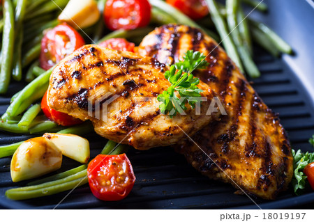 Grilled chicken breast in different variations Grilled chicken breast in different variations 18019197