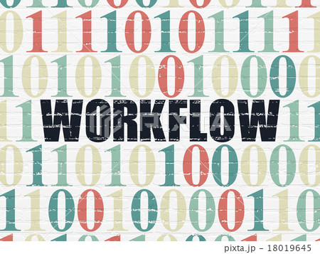 Business concept: Workflow on wall background 18019645