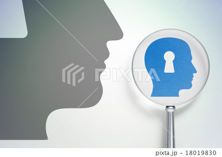 Marketing concept: Head With Keyhole with optical Marketing concept: Head With Keyhole with optical 18019830
