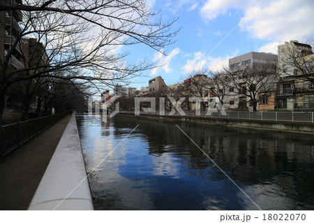 下町を流れる運河と水辺の街並みの写真素材 [18022070] - PIXTA