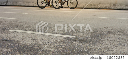 image of asphalt road and bike with sign for background usage. image of asphalt road and bike with sign for background usage. 18022885