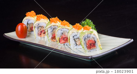 japanese cuisine. sushi on the background 18023901