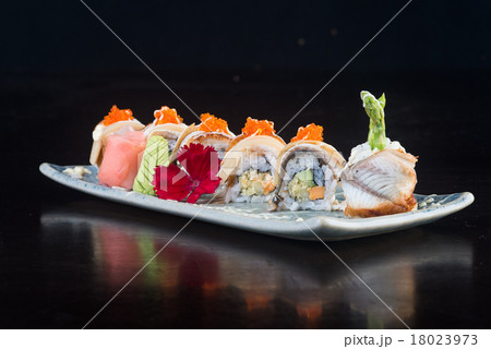 japanese cuisine. sushi on the background japanese cuisine. sushi on the background 18023973