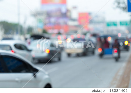 car driving on road with traffic jam in the city car driving on road with traffic jam in the city 18024402