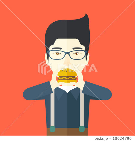 Man eating hamburger. Man eating hamburger. 18024796