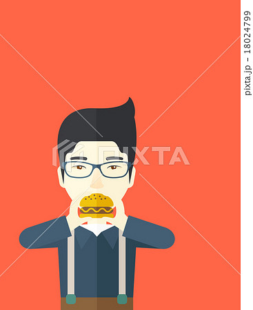 Man eating hamburger. Man eating hamburger. 18024799