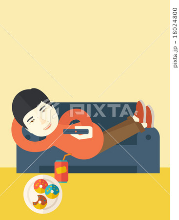 Man lying on sofa. Man lying on sofa. 18024800