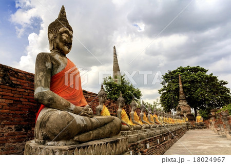 Stone statue of a Buddha in Wat Yai Chai Mongkhon Stone statue of a Buddha in Wat Yai Chai Mongkhon 18024967