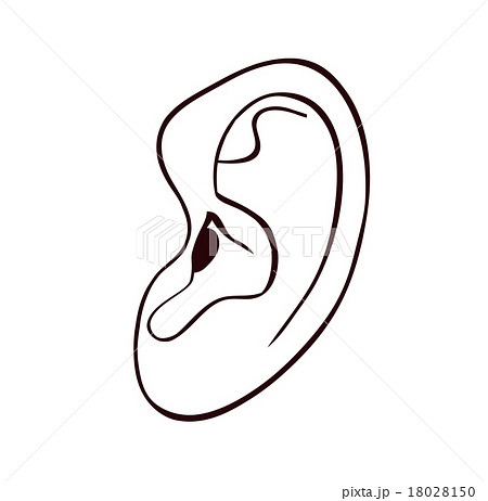 耳のイラスト モノクロのイラスト素材 18028150 Pixta