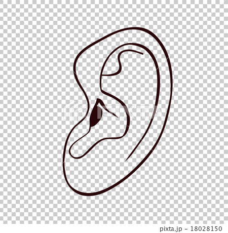 耳のイラスト モノクロのイラスト素材