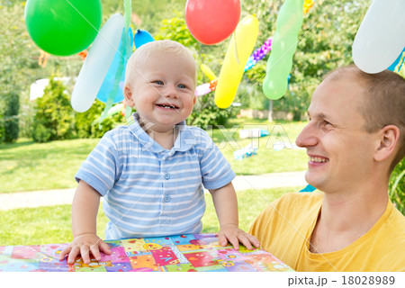 young family celebrated birthday 18028989