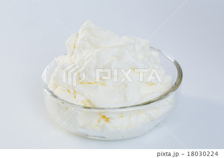 cream isolated in a glass bowl cream isolated in a glass bowl 18030224