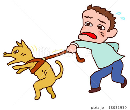 しつけの悪い犬に困っている男性 18031950
