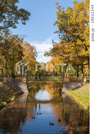 Chinese bridge in Alexander Park of Tsarskoye Selo 18032244