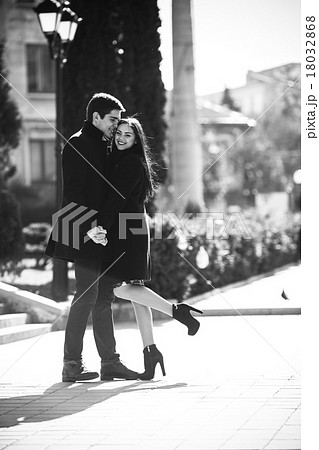 couple on background of the city couple on background of the city 18032868