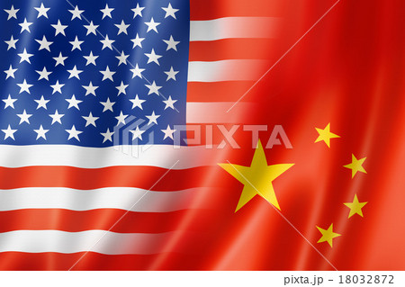USA and China flag USA and China flag 18032872