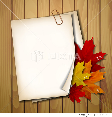 Paper sheet with autumn leaves Paper sheet with autumn leaves 18033070
