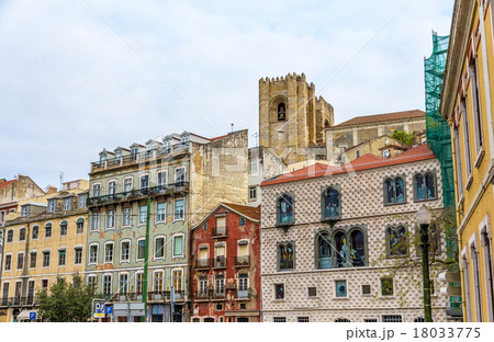 Buildings in the city center of Lisbon - Portugal 18033775