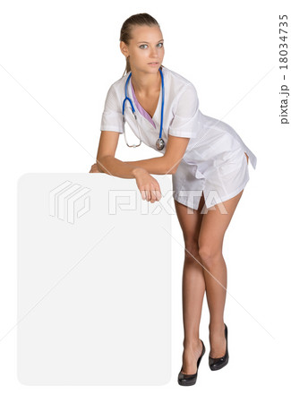 Woman is doctor resting his hands on an empty Woman is doctor resting his hands on an empty 18034735