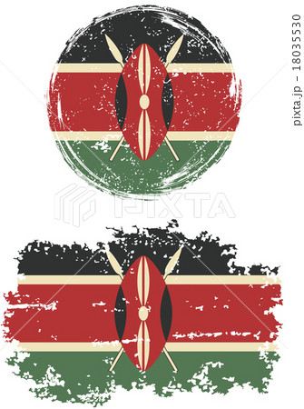 Kenyan round and square grunge flags. Vector Kenyan round and square grunge flags. Vector 18035530