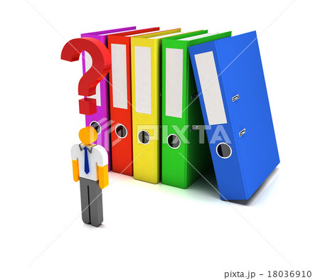 Confused worker with heavy workload 18036910