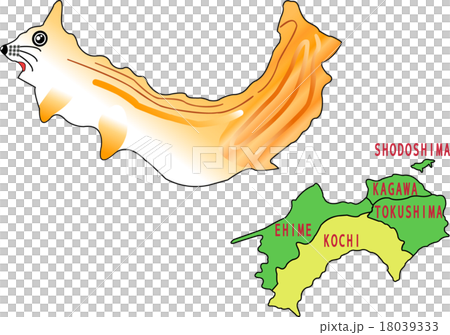 地図の動物　四国　高知　リス 18039333