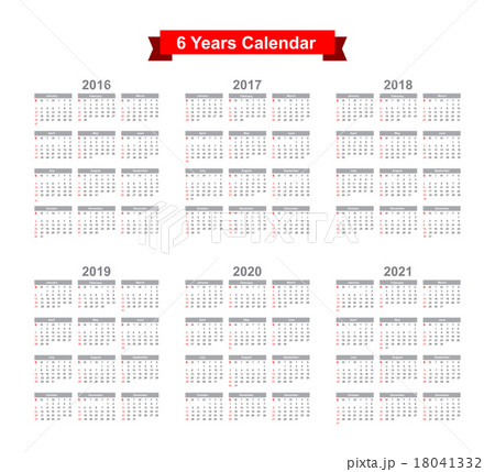 2016 - 2021 Calendar Black text on a white back 18041332