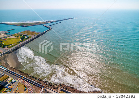 海匝飯岡漁港周辺を空撮 海匝飯岡漁港周辺を空撮 18042392