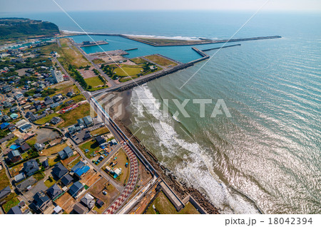 海匝飯岡漁港周辺を空撮 18042394