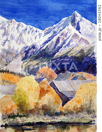 スイス・アルプスのスケッチのイラスト素材 [18043562] - PIXTA