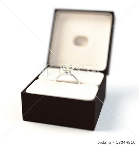 ダイヤモンド 指輪 リング と ケース ボックスのイラスト素材