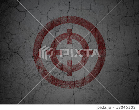 Finance concept: Target on grunge wall background 18045305