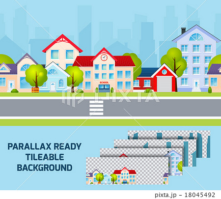 Daylight cityscape parallax effect background 18045492