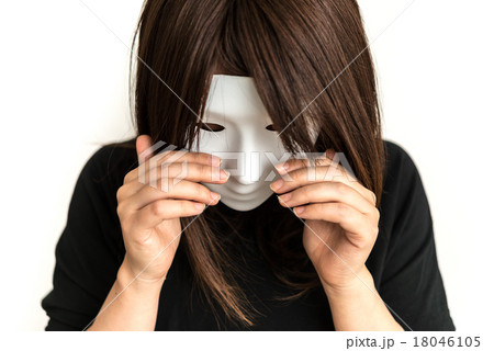 マスクの女の写真素材
