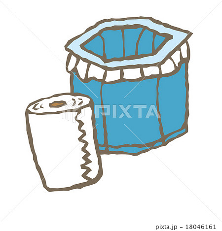 簡易トイレとトイレットペーパーのイラスト素材