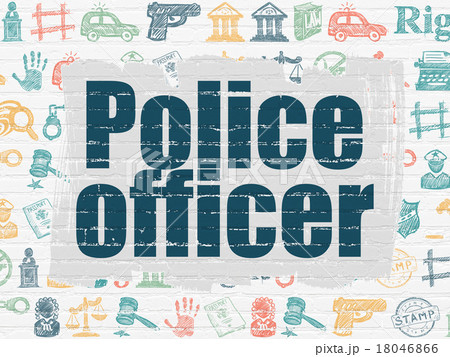 Law concept: Police Officer on wall background 18046866