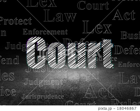 Law concept: Court in grunge dark room 18046867