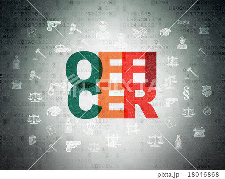 Law concept: Officer on Digital Paper background 18046868