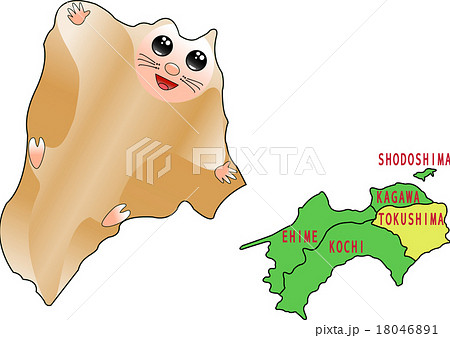 地図の動物　四国　徳島　モモンガ 18046891