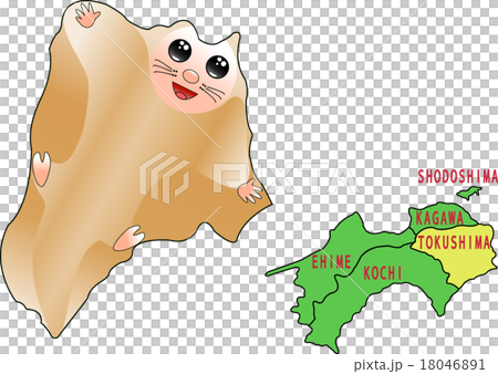 地図の動物　四国　徳島　モモンガ 18046891