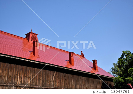 札幌農学校第2農場　種牛舎の赤い屋根 18047761