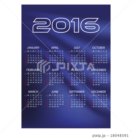 2016 simple business blue waves wall calendar  18048391