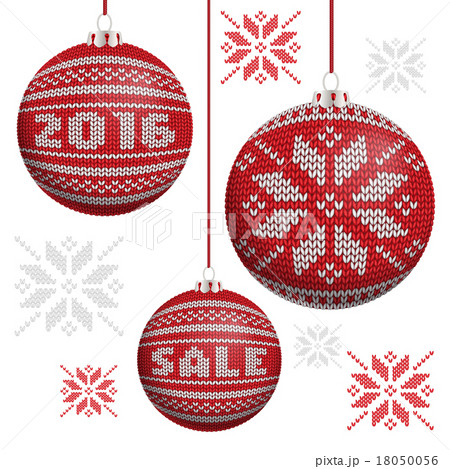 Red knitted Christmas balls Red knitted Christmas balls 18050056