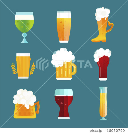 Beer bottle sign vector icons set Beer bottle sign vector icons set 18050790