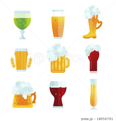 Beer bottle sign vector icons set Beer bottle sign vector icons set 18050791