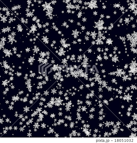 雪の降る夜 雪の結晶のイラスト素材