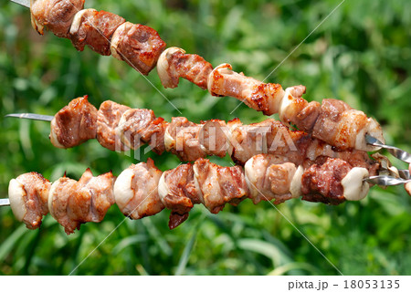 Meat slices prepare on fire Meat slices prepare on fire 18053135