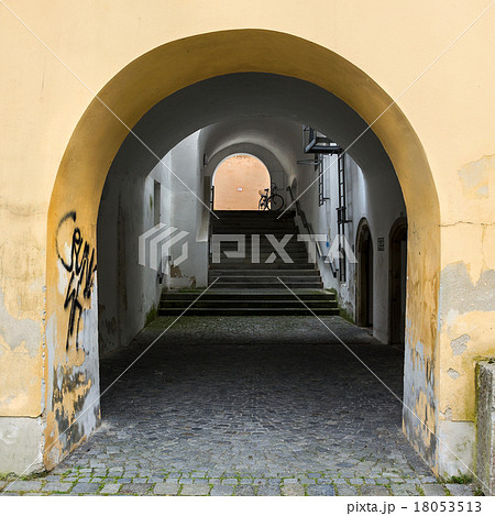 Arch gallery and passage in Passau, Germany. 18053513