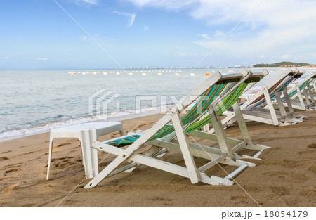 Beach chair on the beach in pattaya Beach chair on the beach in pattaya 18054179