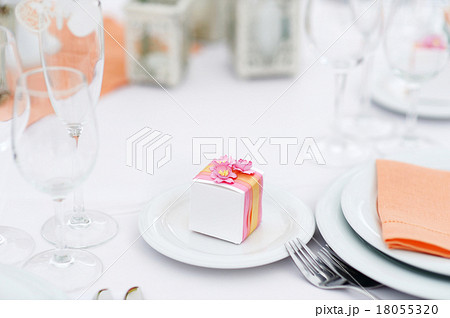 Table set for an event party or wedding reception Table set for an event party or wedding reception 18055320